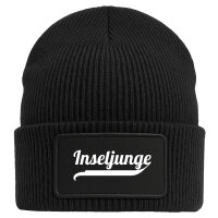 Beanie Inseljunge Schriftzug Black Mütze