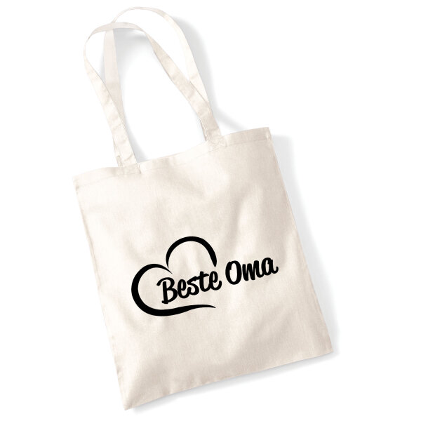 Jutebeutel Beste Oma Herz 10 Liter
