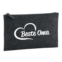 Kulturbeutel Beste Oma Herz 1 Liter Filz Charcoal...