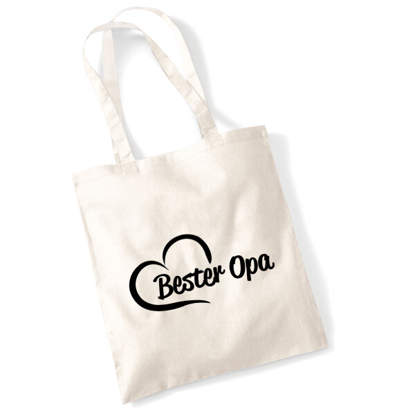 Jutebeutel Bester Opa Herz 10 Liter