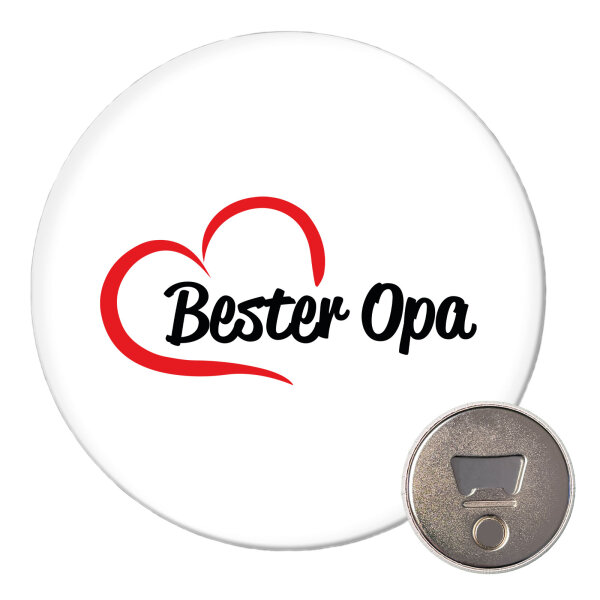 Magnet Bester Opa Herz 59mm Kühlschrankmagnet Flaschenöffner