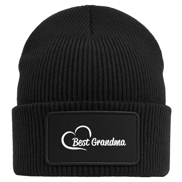 Beanie Best Grandma Heart Black Mütze