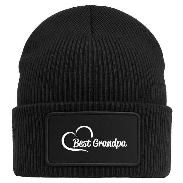 Beanie Best Grandpa Heart Black Mütze