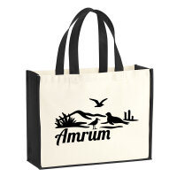 Jutetasche Amrum Strandmotiv 21 Liter Black