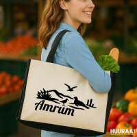 Jutetasche Amrum Strandmotiv 21 Liter Black