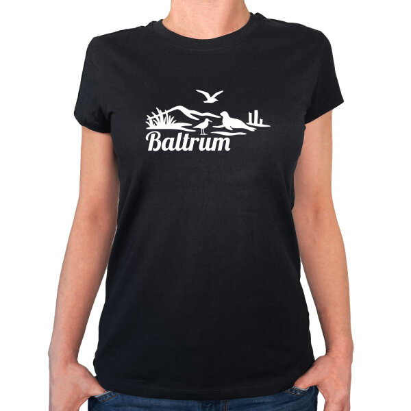 Damen T-Shirt Baltrum Strandmotiv Größe XS-XXL