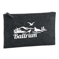 Kulturbeutel Baltrum Strandmotiv 1 Liter Filz Charcoal...