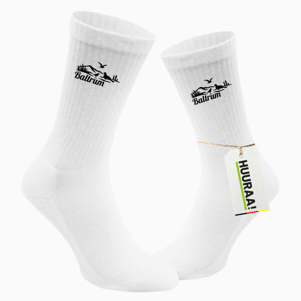 Socken Baltrum Strandmotiv Größe 37/46 White Motiv Tennissocken