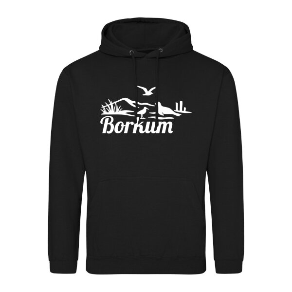 Unisex Hoodie Borkum Strandmotiv Größe S-3XL