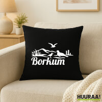 Kissen Borkum Strandmotiv 40x40cm