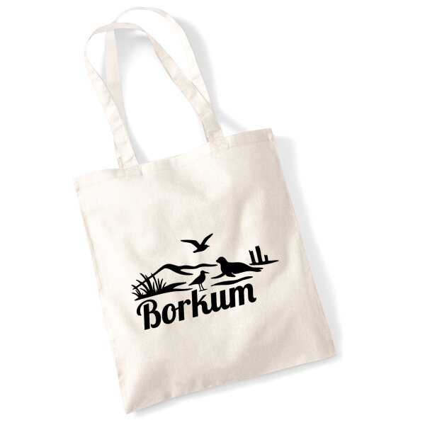 Jutebeutel Borkum Strandmotiv 10 Liter