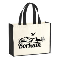 Jutetasche Borkum Strandmotiv 21 Liter Black