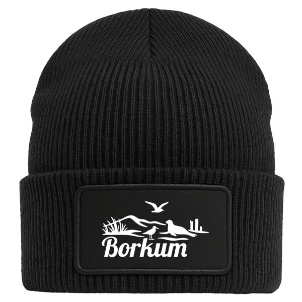 Beanie Borkum Strandmotiv Black Mütze