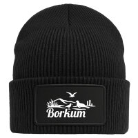 Beanie Borkum Strandmotiv Black Mütze