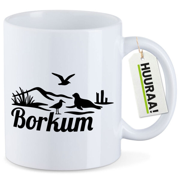 Kaffeetasse Borkum Strandmotiv 330ml