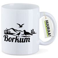 Kaffeetasse Borkum Strandmotiv 330ml