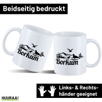 Kaffeetasse Borkum Strandmotiv 330ml