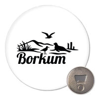Magnet Borkum Strandmotiv 59mm K&uuml;hlschrankmagnet...