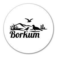 Aufkleber Borkum Strandmotiv 10cm Sticker