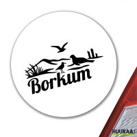 Aufkleber Borkum Strandmotiv 10cm Sticker