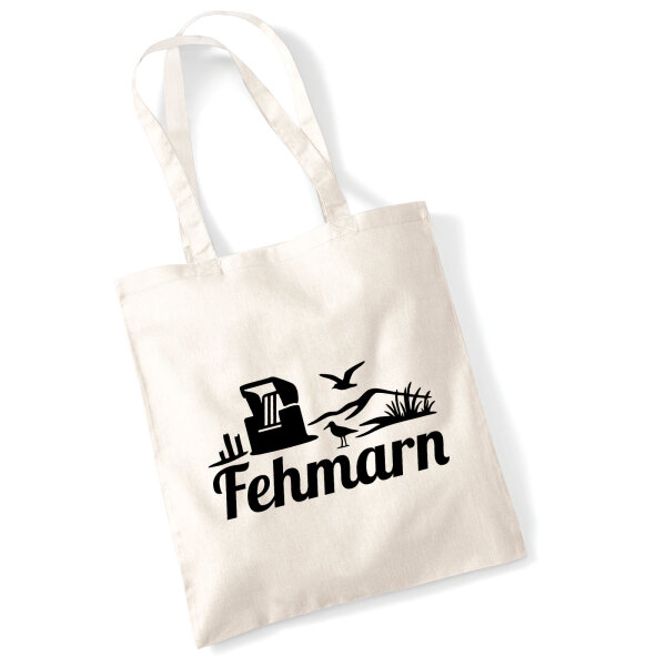 Jutebeutel Fehmarn Strandmotiv 10 Liter