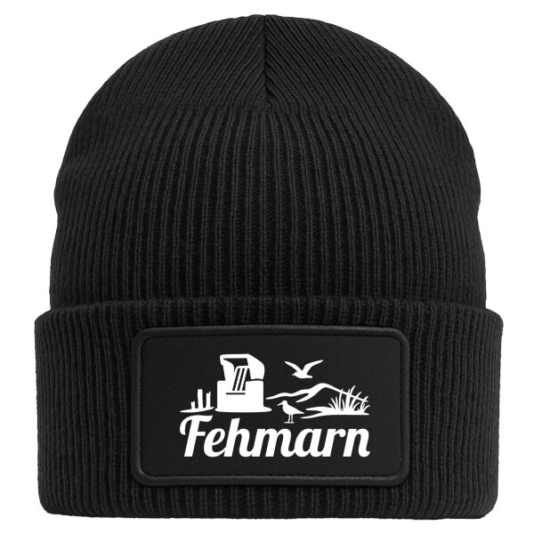 Beanie Fehmarn Strandmotiv Black Mütze