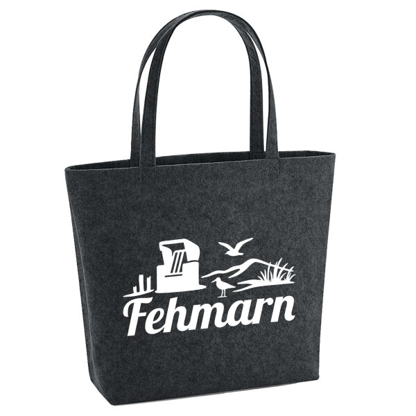 Filzshopper Fehmarn Strandmotiv 22 Liter Filztasche