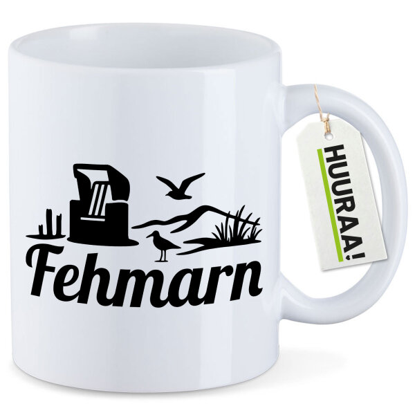 Kaffeetasse Fehmarn Strandmotiv 330ml