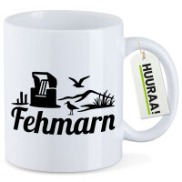 Kaffeetasse Fehmarn Strandmotiv 330ml