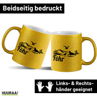 Glitzertasse Föhr Strandmotiv 330ml