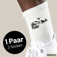 Socken Föhr Strandmotiv Größe 37/46 White Motiv Tennissocken