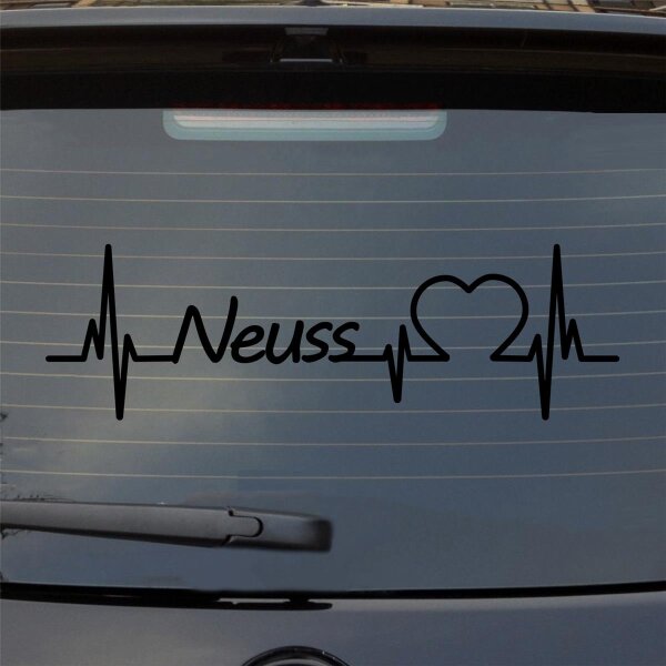 Heckscheibenaufkleber Neuss Herzschlag  ca. 55x17cm
