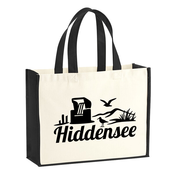 Jutetasche Hiddensee Strandmotiv 21 Liter Black
