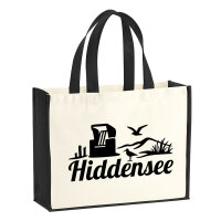 Jutetasche Hiddensee Strandmotiv 21 Liter Black