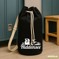 Seesack Hiddensee Strandmotiv 20 Liter Rucksack Black