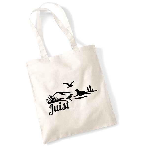 Jutebeutel Juist Strandmotiv 10 Liter