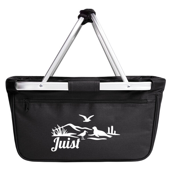 Einkaufskorb faltbar Juist Strandmotiv 20 Liter Tragekorb Black