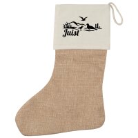 Weihnachtsstrumpf Juist Strandmotiv Beige