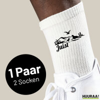 Socken Juist Strandmotiv Größe 37/46 White Motiv Tennissocken
