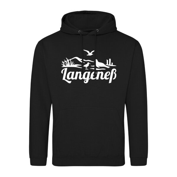 Unisex Hoodie Langeneß Strandmotiv Größe S-3XL