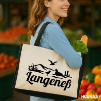Jutetasche Langeneß Strandmotiv 21 Liter Black