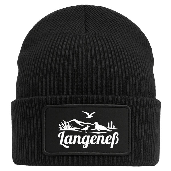 Beanie Langeneß Strandmotiv Black Mütze