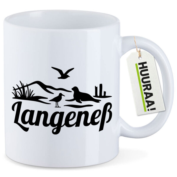 Kaffeetasse Langeneß Strandmotiv 330ml