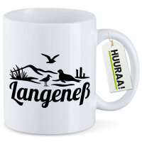 Kaffeetasse Langeneß Strandmotiv 330ml
