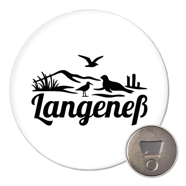 Magnet Langeneß Strandmotiv 59mm Kühlschrankmagnet