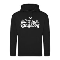 Unisex Hoodie Langeoog Strandmotiv Größe S-3XL