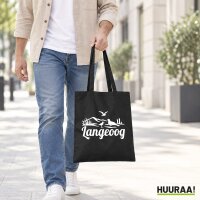 Jutebeutel Langeoog Strandmotiv 10 Liter