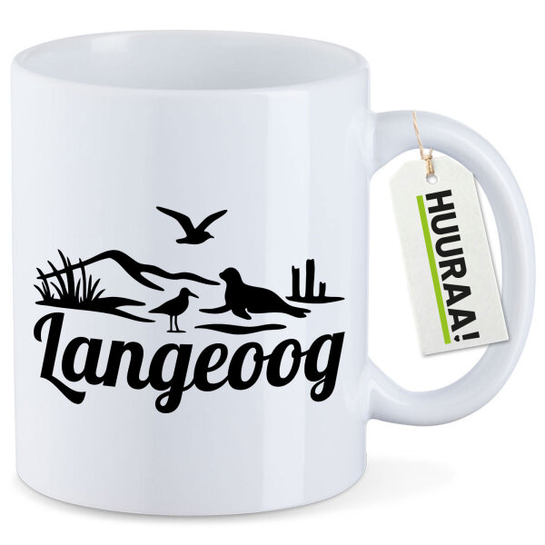 Kaffeetasse Langeoog Strandmotiv 330ml