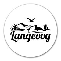 Aufkleber Langeoog Strandmotiv 10cm Sticker