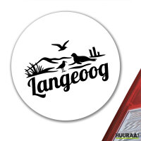 Aufkleber Langeoog Strandmotiv 10cm Sticker